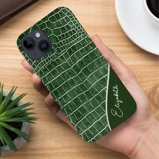 Personalized Green Crocodile iPhone Case (Creator Uploaded)