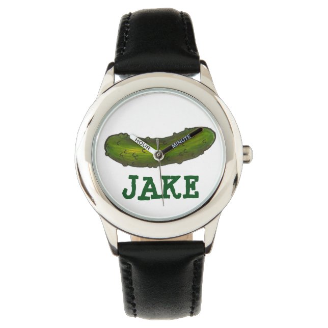 Personalized Green Dill Pickle Pickles Watch (Front)