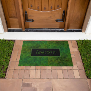 Personalized Green Dinosaur Hide  Doormat