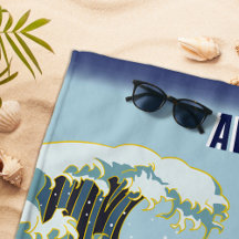 Personalized Green Dragon Blue Wave Red Sun