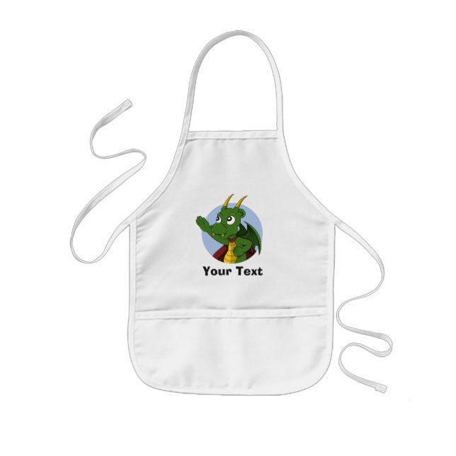 Personalized Green dragon cartoon  Kids Apron (Front)
