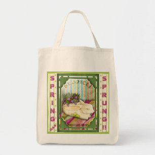 Personalized Green Easter Bunny Planter Tote Bag