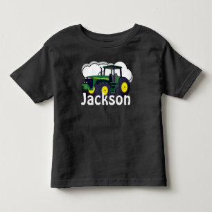 Personalized Green Farm Tractor Toddler T-shirt