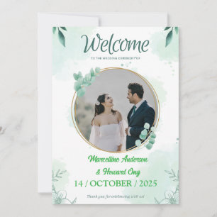 Personalized Green floral eucalyptus wedding  Invitation