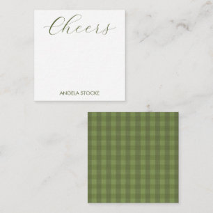 Personalized Green Gingham Card