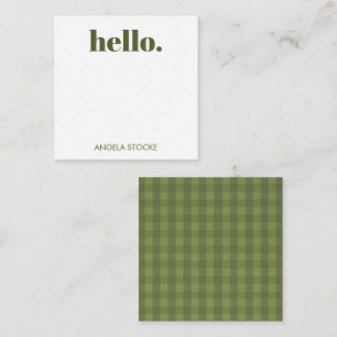 Personalized Green Gingham Card