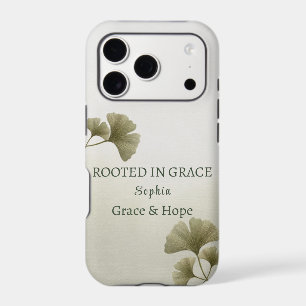 Personalized Green Ginkgo Leaf Custom Name