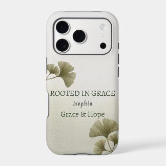 Personalized Green Ginkgo Leaf Custom Name