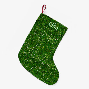 Personalized Green Glitter Christmas Stocking