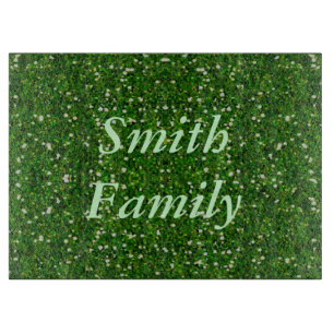 Personalized Green Glitter Cutting Board