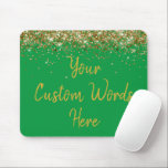 Personalized Green & Gold Gamer Her Birthday Gift Mouse Pad<br><div class="desc">personalized birthday gift gaming gamer,  custom anniversary present for her,  elegant glitter new job coworker,  grad graduation sparkle chic sparkly,  twinkle sweet 16 quinceanera 15th,  green gold mousepad mouse pad,  boss secretary assistant nurse teacher,  Christmas wife mom girlfriend mum,  work desk accessories supplies rectangle,  computer home office decor name</div>
