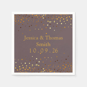 Personalized Green Gold Glitter Faux Foil  Napkin