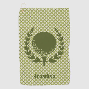 Personalized Green Golf Ball Leaf Magnetic Custom Golf Towel
