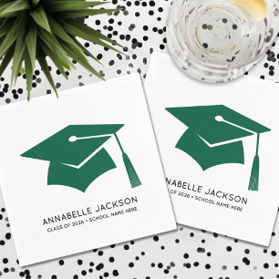 Personalized Green Graduation Napkin
