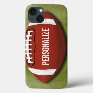 Personalized Green Grunge Football iPhone 13 Case