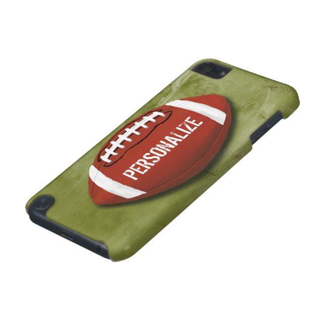 Personalized Green Grunge Football iPod Touch (5th Generation) Cover (Bottom)