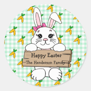 Personalized Green Happy Easter to you Stickers