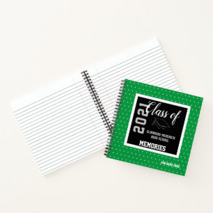 Personalized Green High School Graduation  Notebook