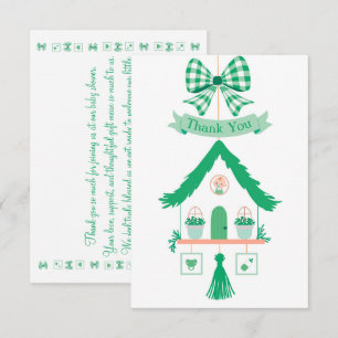 Personalized Green House Thank You Baby Shower Card