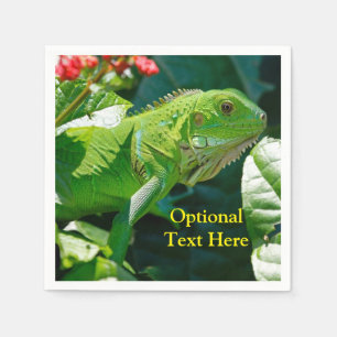 Personalized Green Iguana Lizard Napkin