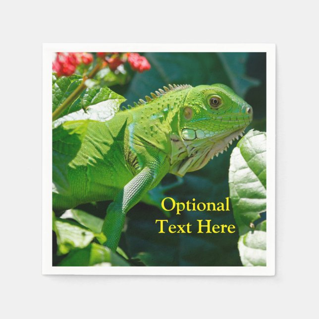 Personalized Green Iguana Lizard Napkin (Front)