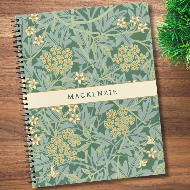 Personalized Green Jasmine Floral Pattern Notebook (Creator Uploaded)