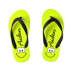 Personalized Green Kid's Flip Flops