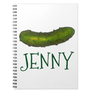 Personalized Green Kosher Dill Pickle Notebook