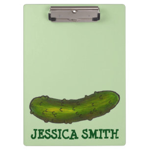 Personalized Green Kosher Dill Sour Pickle Deli Clipboard