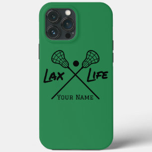Personalized Green LAX (Lacrosse) Life iPhone 13 Pro Max Case