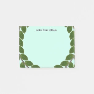 Personalized Green Leafy Post-it Notes