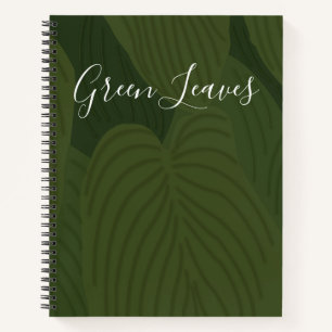 Personalized Green Leaves Botanical Nature Notebook