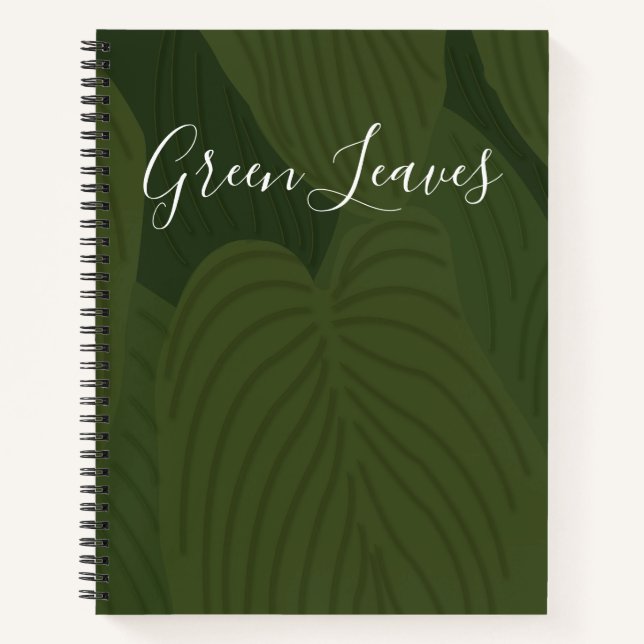 Personalized Green Leaves Botanical Nature   Notebook (Front)