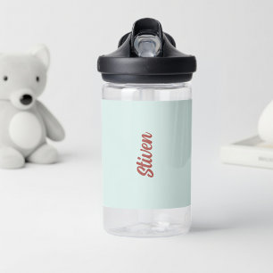 Personalized Green Mint Plastic Bottle for Kids