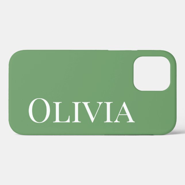 Personalized Green Modern Simple Typography Case-Mate iPhone Case (Back (Horizontal))