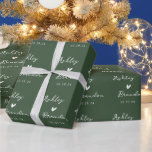 Personalized Green Modern Wedding Gift Wrapping Paper<br><div class="desc">Personalized Green Modern Wedding gift wrapping paper</div>