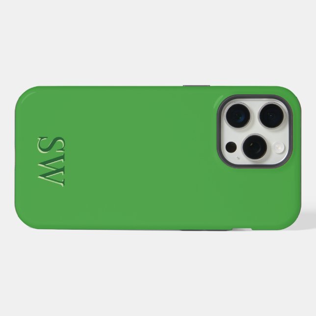 Personalized green monogram iPhone case (Back Horizontal)