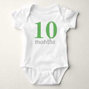 Personalized Green Monthly Baby Bodysuit