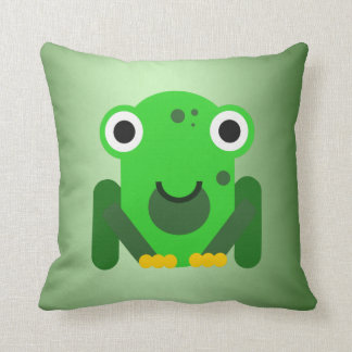 Personalized green Mr. Frog Throw Pillow