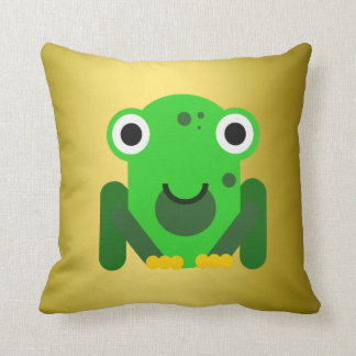 Personalized green Mr. Frog Throw Pillow
