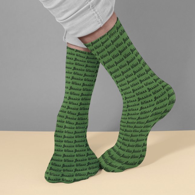 Personalized Green Name Socks (Creator Uploaded)