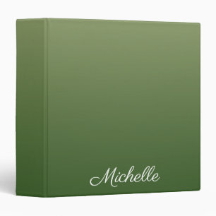Personalized green ombre binder