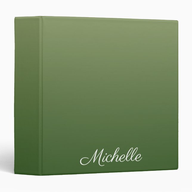 Personalized green ombre binder (Front/Spine)