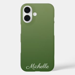 Personalized green ombre iPhone 16 case