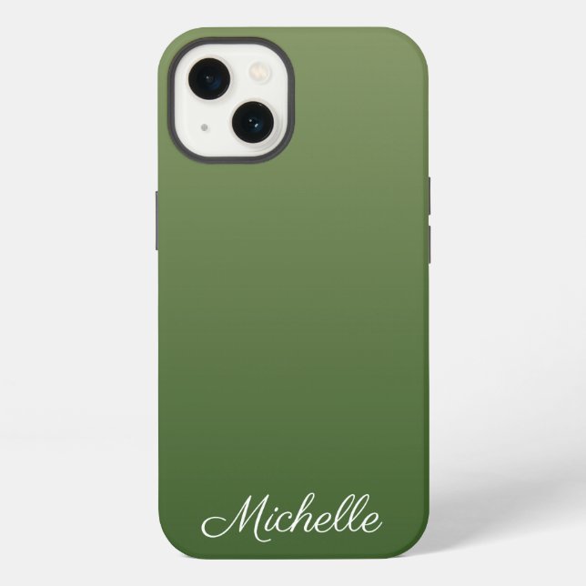 Personalized green ombre Case-Mate iPhone case (Back)