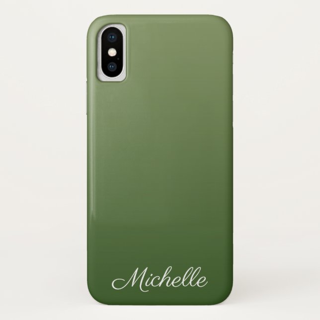 Personalized green ombre Case-Mate iPhone case (Back)
