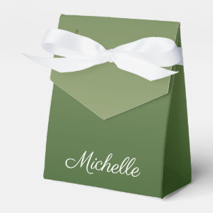 Personalized green ombre favor box