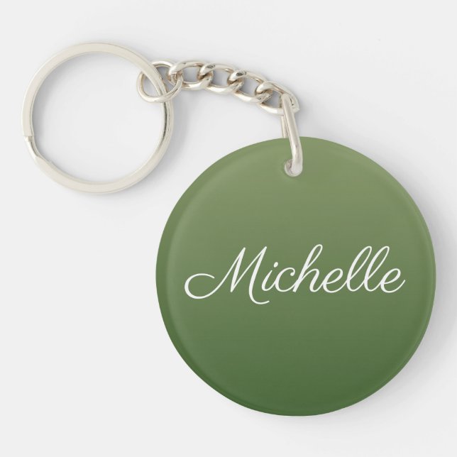 Personalized green ombre keychain (Front)
