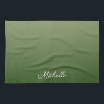 Personalized green ombre kitchen towel<br><div class="desc">Personalized green ombre</div>