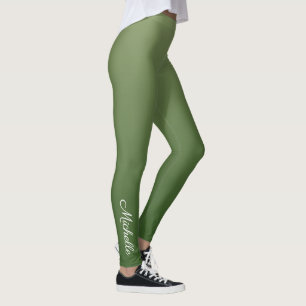 Personalized green ombre leggings
